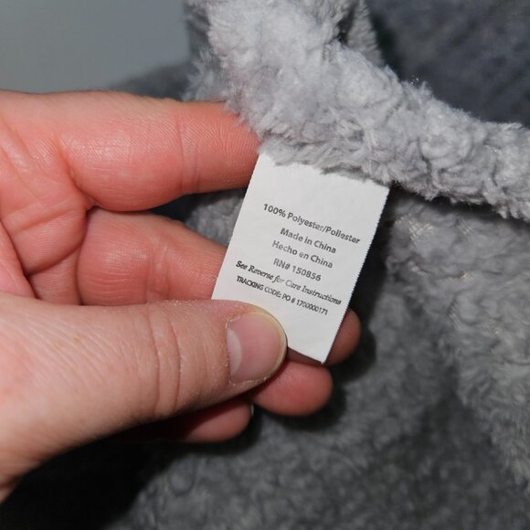 Zak & Zoey Let's Roar Dinosaur Baby Blanket RN 150856 Gray Fleece Waffle Weave - Picture 3 of 8